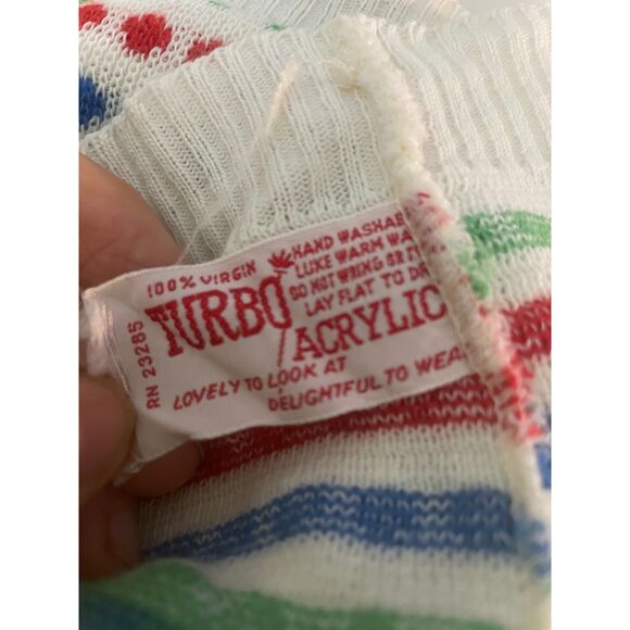 Vintage Fair Isle Short Sleeve Sweater Acrylic‎ Knit Pullover 1970s Size S EUC - Picture 3 of 5